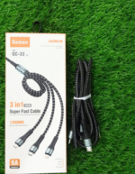Geman GC-33 3-in-1 Fast Charging Cable – 6A Output, 1200mm Nylon Braided, Durable Metal Shell, Universal Compatibility - Image 3