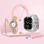 Hot Sale A58 Plus Smartwatch Suit ⌚ | Smart Gold Watch + Necklace + Bracelet + Ring 💍 | Women’s Luxury Digital Gift Set 🎁 | Fitness & Activity Tracker, Call/Message Reminder 📱 - Image 4