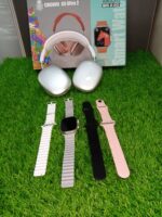 Crown C6 Ultra Smart Watch Gift Box ⌚🎧 | Full HD Display, Fitness & Notifications 🔔 | Bonus P9 Wireless Headphones 🎶 + 2 Extra Straps 🎁 | Stylish & Affordable Smartwatch Combo Set - Image 6